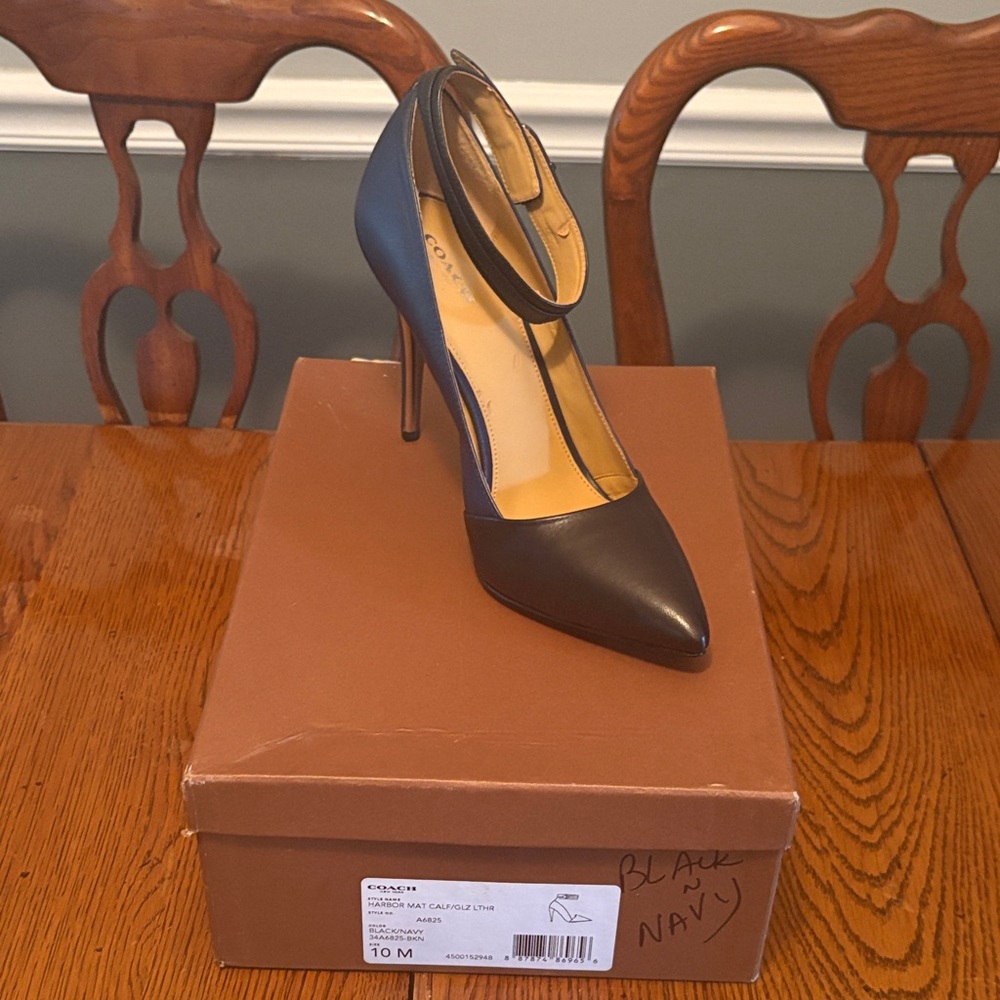 Coach Black Leather Women's Heels